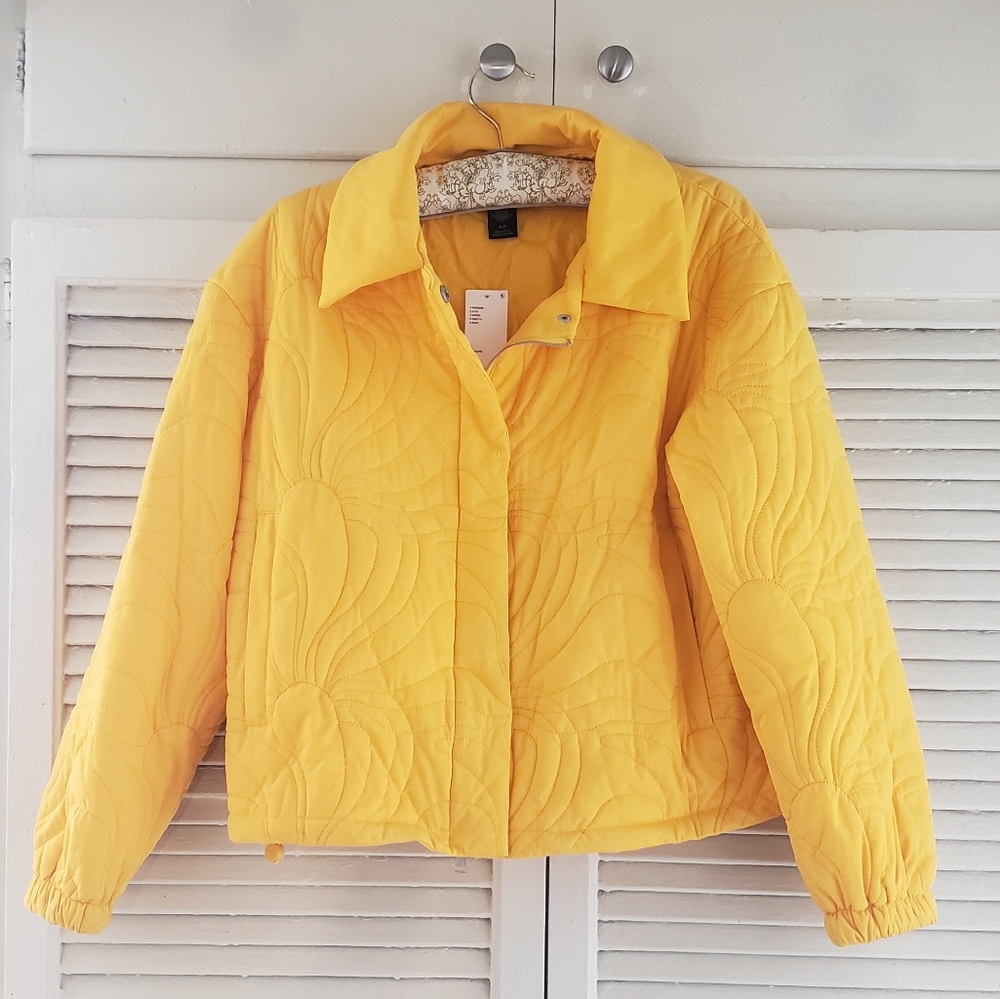 NWT Urban Outfitters Yellow Quilt Bomber Jacket S